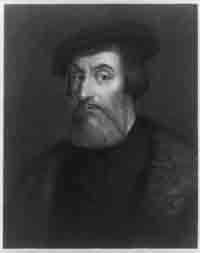 Engraved portrait of Hernan Cortes by W. Holl and published by Charles Knight.