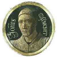 The self-portrait miniature painted by Jean Fouquet.
