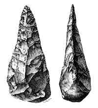 A flint biface, discovered in Saint-Acheul, France. (View Larger)