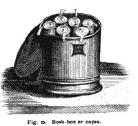 Figure ten of Clark's 'The Care of Books,' depicting a book box or capsa.