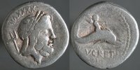 A coin depicting the profile and birth of Gaius Asinius Pollio. (View Larger)