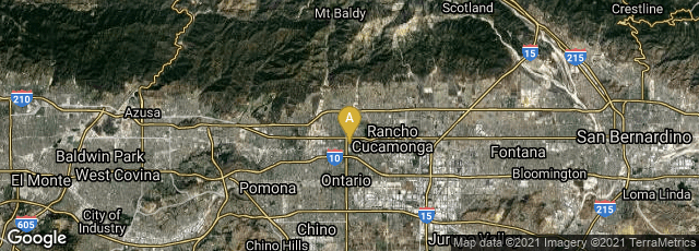 Detail map of Upland, California, United States