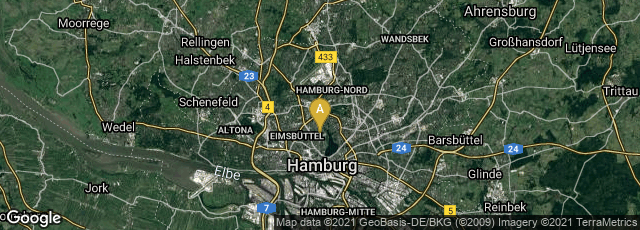 Detail map of Bezirk Eimsbüttel, Hamburg, Hamburg, Germany