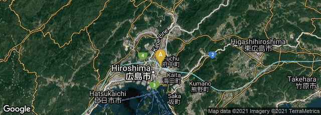 Detail map of 1, Matsubarachō, Minami-ku, Hiroshima, Hiroshima, Japan