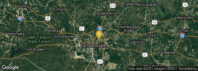 Detail map of Tallahassee, Florida, United States