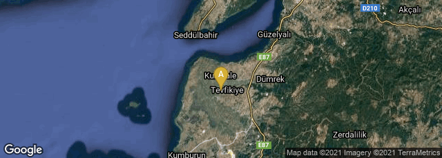 Detail map of Çanakkale, Turkey