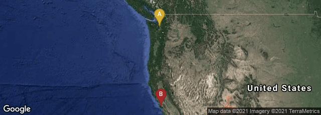 Detail map of Seattle, Washington, United States,Cupertino, California, United States