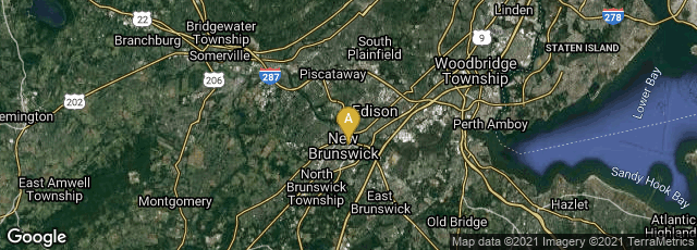 Detail map of New Brunswick, New Jersey, United States
