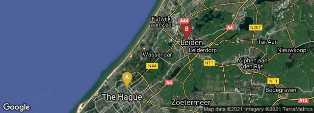 Detail map of Centrum, Den Haag, Zuid-Holland, Netherlands,Leiden, Zuid-Holland, Netherlands