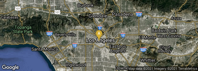 Detail map of Los Angeles, California, United States
