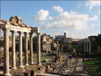 Ruins of the Roman Forum, where the Acta Diurna was posted.