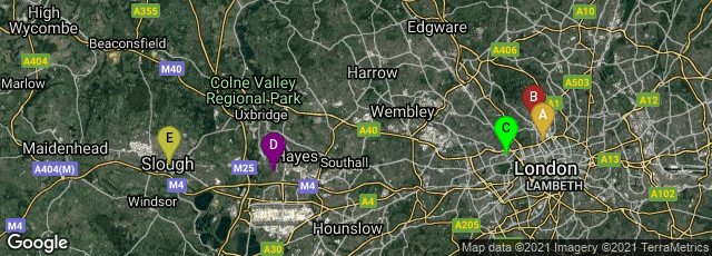 Detail map of London, England, United Kingdom,London, England, United Kingdom,London, England, United Kingdom,West Drayton, England, United Kingdom,Slough, England, United Kingdom