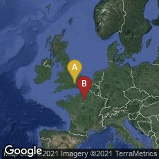 Overview map of London, England, United Kingdom,Paris, Île-de-France, France