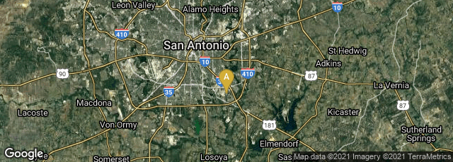 Detail map of San Antonio, Texas, United States