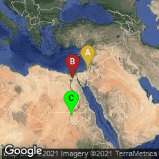 Overview map of Jerusalem, Jerusalem District, Israel,Giza Governorate, Egypt,Northern, Sudan