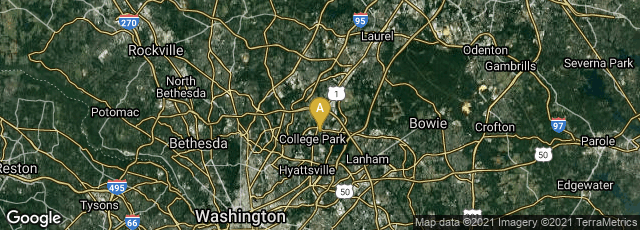 Detail map of College Park, Maryland, United States