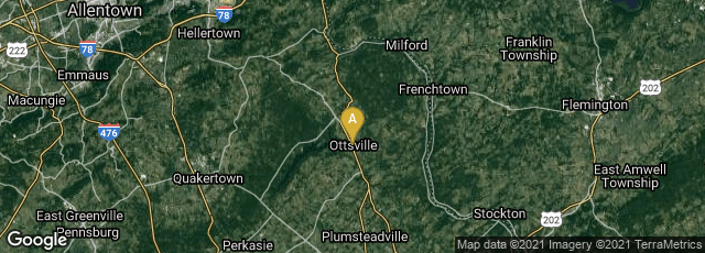 Detail map of Ottsville, Pennsylvania, United States