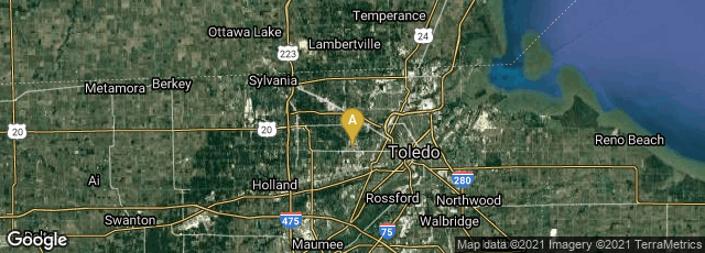 Detail map of Toledo, Ohio, United States