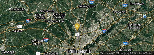 Detail map of Philadelphia, Pennsylvania, United States