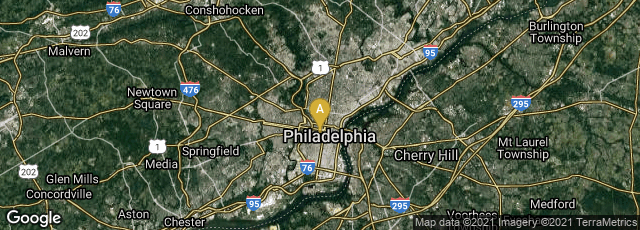 Detail map of Philadelphia, Pennsylvania, United States