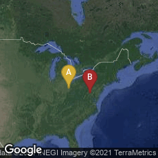 Overview map of Columbus, Ohio, United States,Ashburn, Virginia, United States
