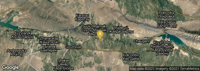 Detail map of Talas Region, Kyrgyzstan