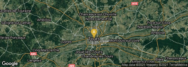 Detail map of Tours, Centre-Val de Loire, France