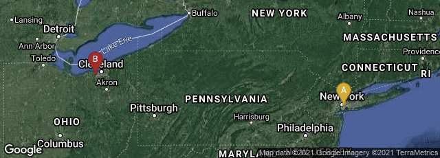 Detail map of Brooklyn, New York, United States,Cleveland, Ohio, United States