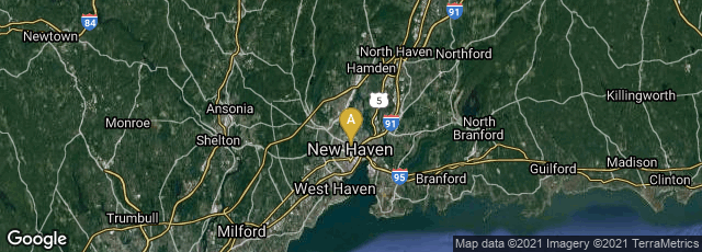 Detail map of New Haven, Connecticut, United States