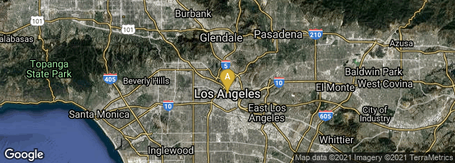 Detail map of Los Angeles, California, United States