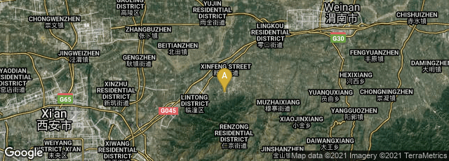 Detail map of Lintong Qu, Xian Shi, Shaanxi Sheng, China