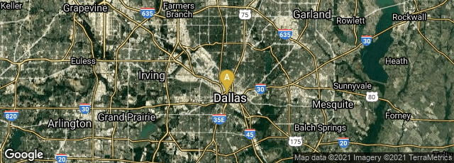 Detail map of Dallas, Texas, United States