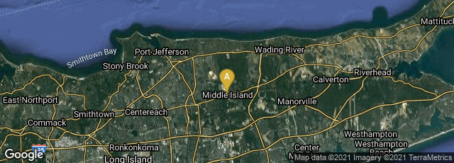 Detail map of Middle Island, New York, United States