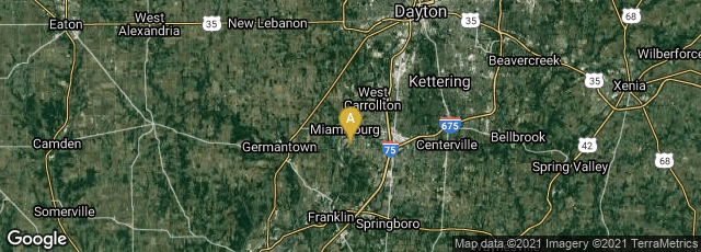 Detail map of Miamisburg, Ohio, United States