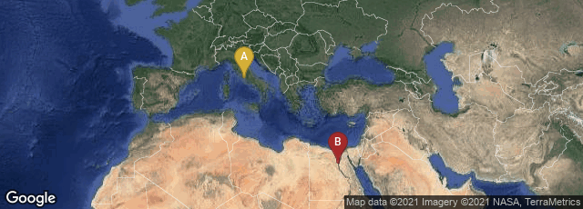 Detail map of Roma, Lazio, Italy,Menia Governorate, Egypt