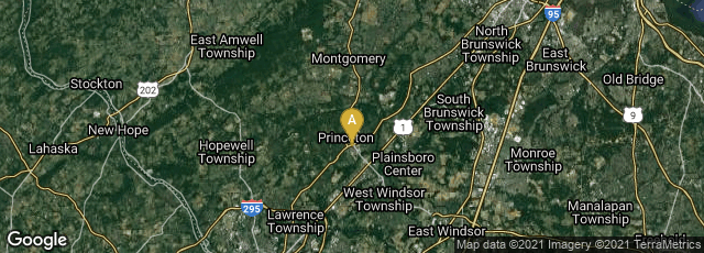 Detail map of Princeton, New Jersey, United States