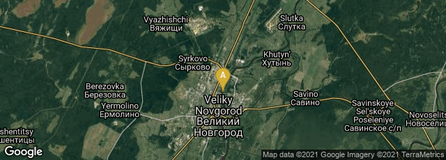 Detail map of Veliky Novgorod, Novgorodskaya oblast