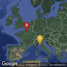 Overview map of Pisa, Toscana, Italy,Chantilly, Hauts-de-France, France