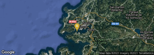 Detail map of Mugardos, Galicia, Spain