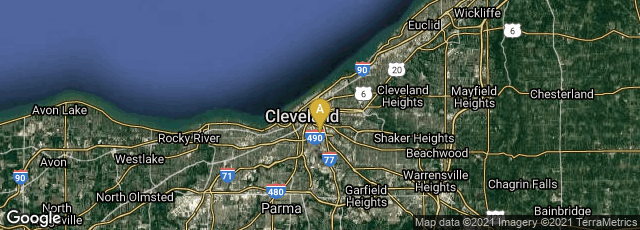 Detail map of Cleveland, Ohio, United States