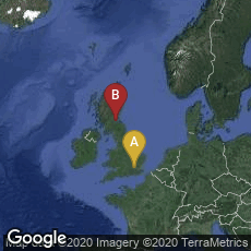 Overview map of London, England, United Kingdom,Edinburgh, Scotland, United Kingdom