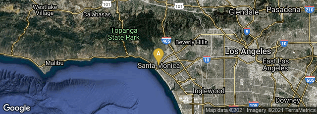 Detail map of Santa Monica, California, United States
