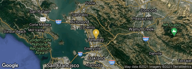 Detail map of Berkeley, California, United States
