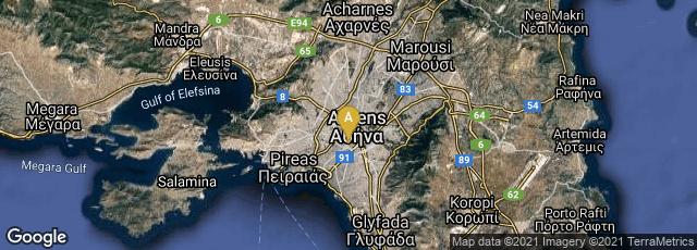 Detail map of Athina, Greece