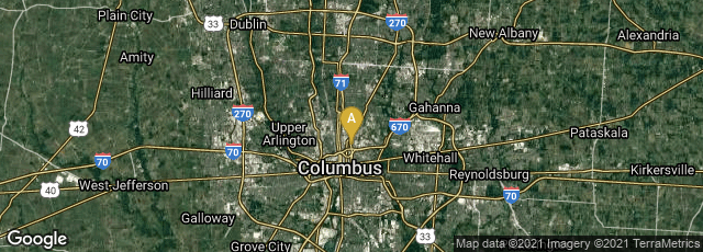 Detail map of Columbus, Ohio, United States