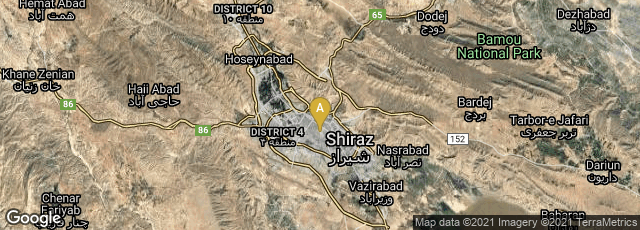 Detail map of District 8, Shiraz, Fars Province, Iran