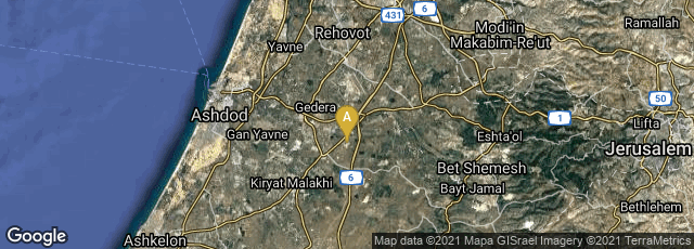 Detail map of Revadim, South District, Israel