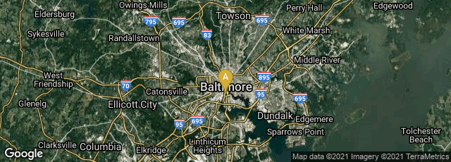 Detail map of Baltimore, Maryland, United States