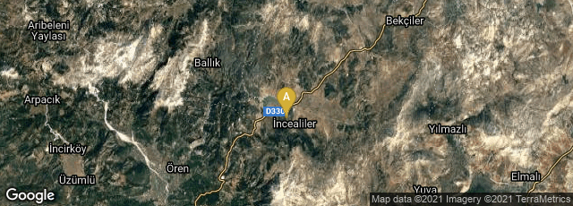 Detail map of Muğla, Turkey