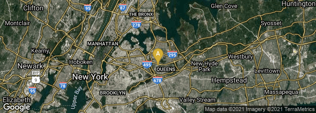 Detail map of Queens, New York, United States